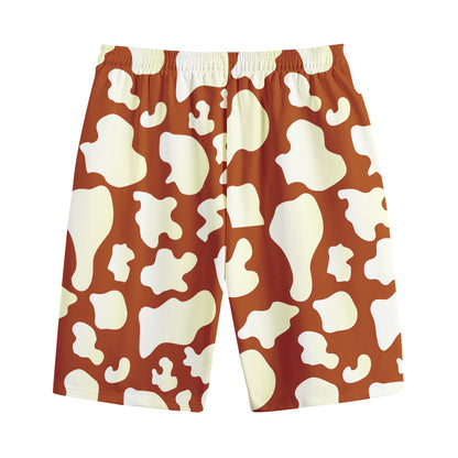Chocolate And Milk Cow Print Cotton Shorts