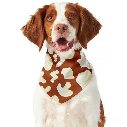 Chocolate And Milk Cow Print Dog Bandana