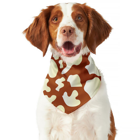 Chocolate And Milk Cow Print Dog Bandana