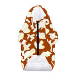 Chocolate And Milk Cow Print Dog Zip Up Hoodie