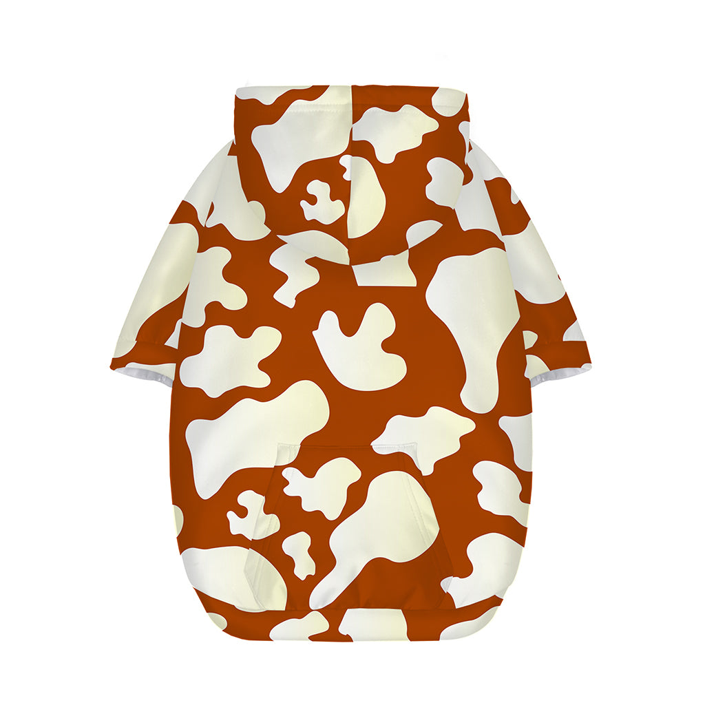 Chocolate And Milk Cow Print Dog Zip Up Hoodie