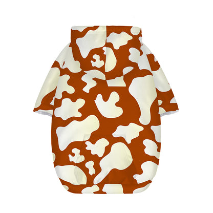 Chocolate And Milk Cow Print Dog Zip Up Hoodie