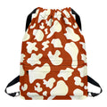 Chocolate And Milk Cow Print Drawstring Backpack