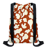 Chocolate And Milk Cow Print Drawstring Backpack