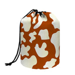 Chocolate And Milk Cow Print Drawstring Makeup Bag