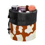 Chocolate And Milk Cow Print Drawstring Makeup Bag