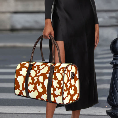 Chocolate And Milk Cow Print Duffle Bag