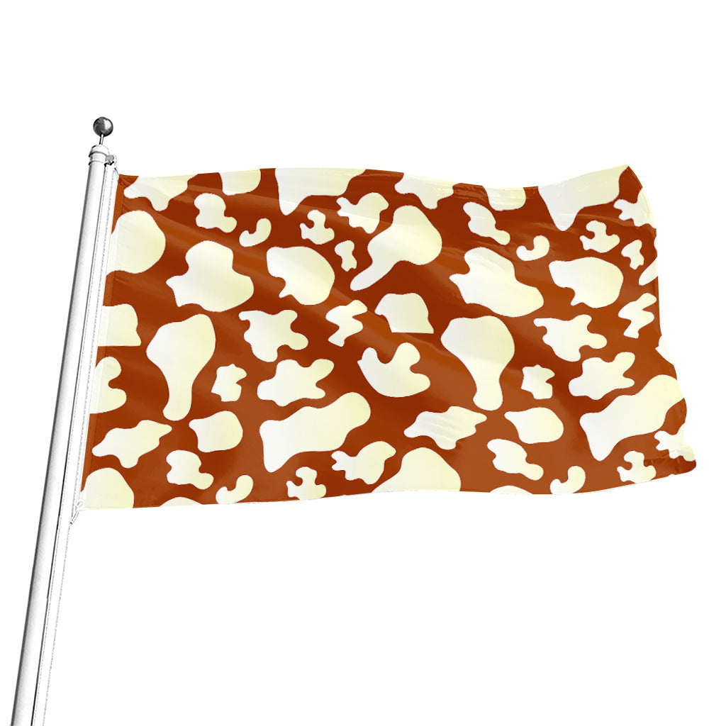 Chocolate And Milk Cow Print Flag