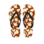 Chocolate And Milk Cow Print Flip Flops