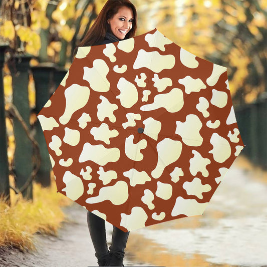 Chocolate And Milk Cow Print Foldable Umbrella