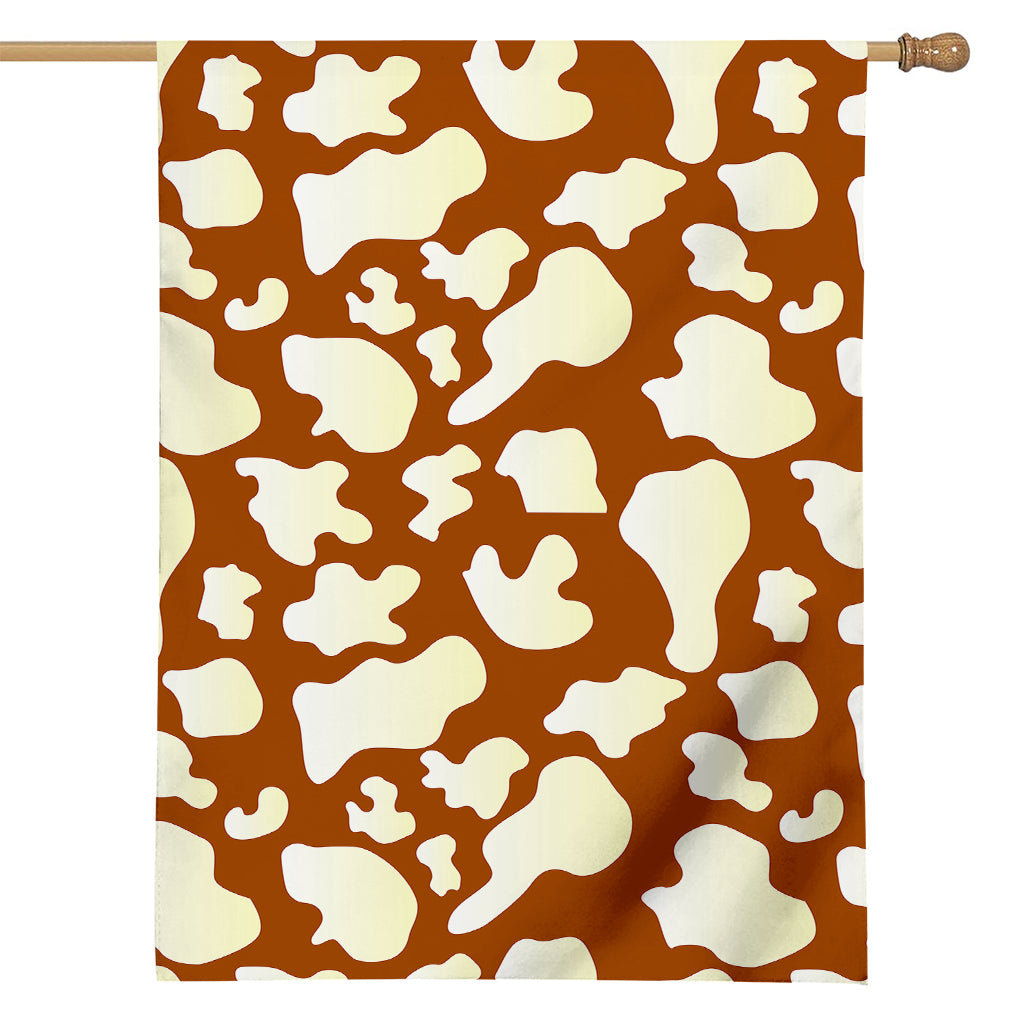 Chocolate And Milk Cow Print House Flag