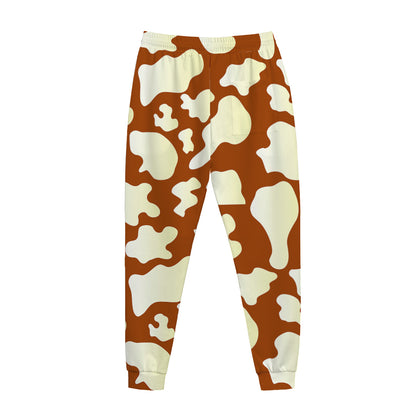 Chocolate And Milk Cow Print Jogger Pants