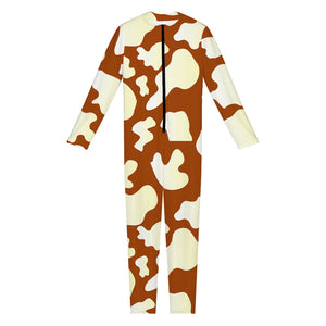 Chocolate And Milk Cow Print Jumpsuit