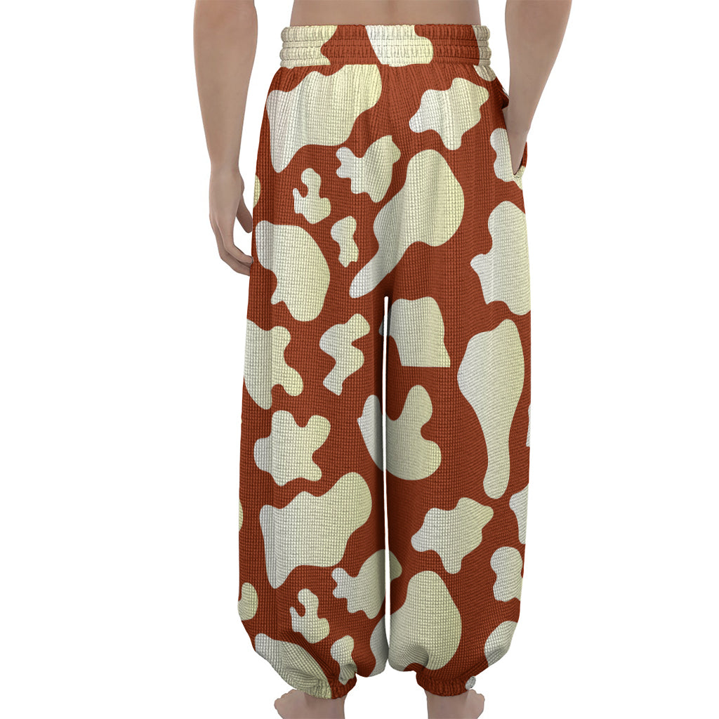 Chocolate And Milk Cow Print Lantern Pants