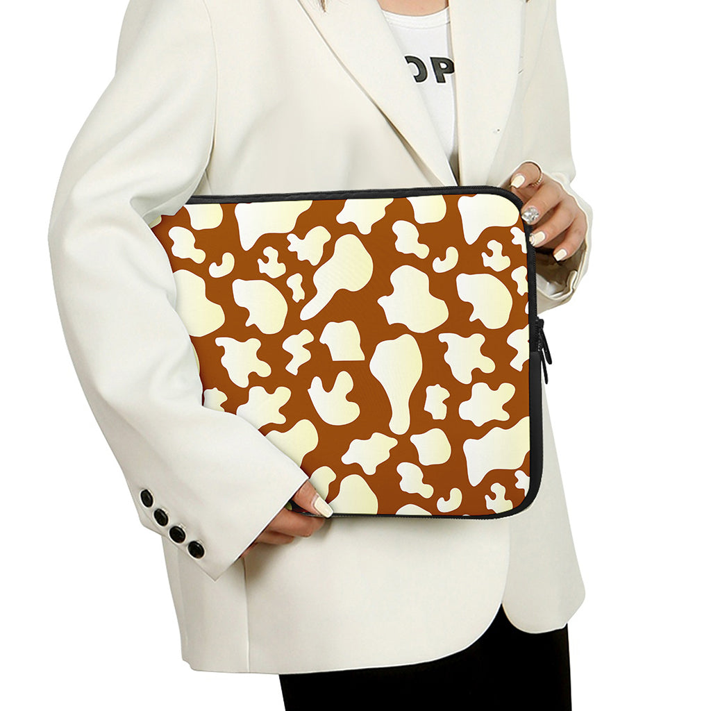 Chocolate And Milk Cow Print Laptop Sleeve