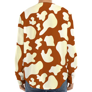 Chocolate And Milk Cow Print Long Sleeve Baseball Jersey