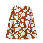 Chocolate And Milk Cow Print Long Sleeve Short Coat