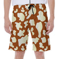 Chocolate And Milk Cow Print Men's Beach Shorts