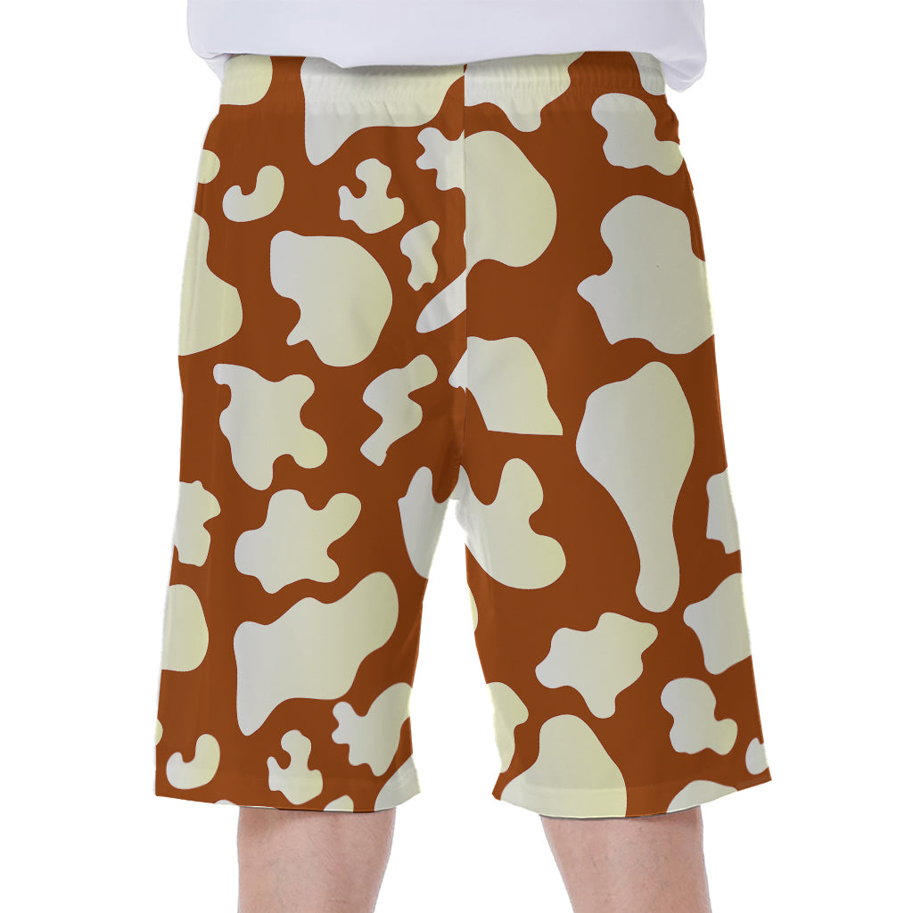 Chocolate And Milk Cow Print Men's Beach Shorts