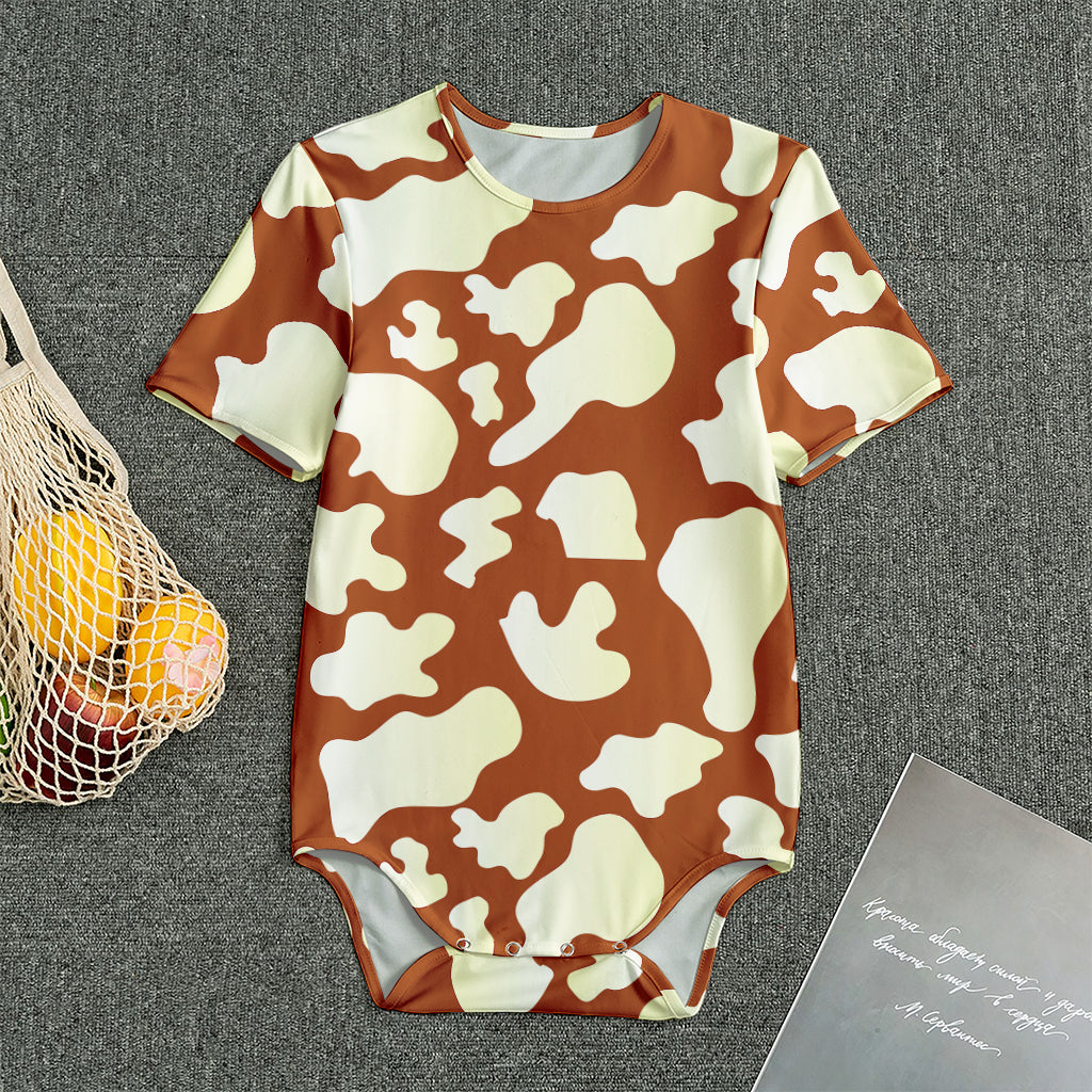 Chocolate And Milk Cow Print Men's Bodysuit