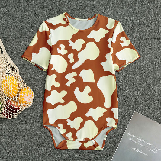 Chocolate And Milk Cow Print Men's Bodysuit