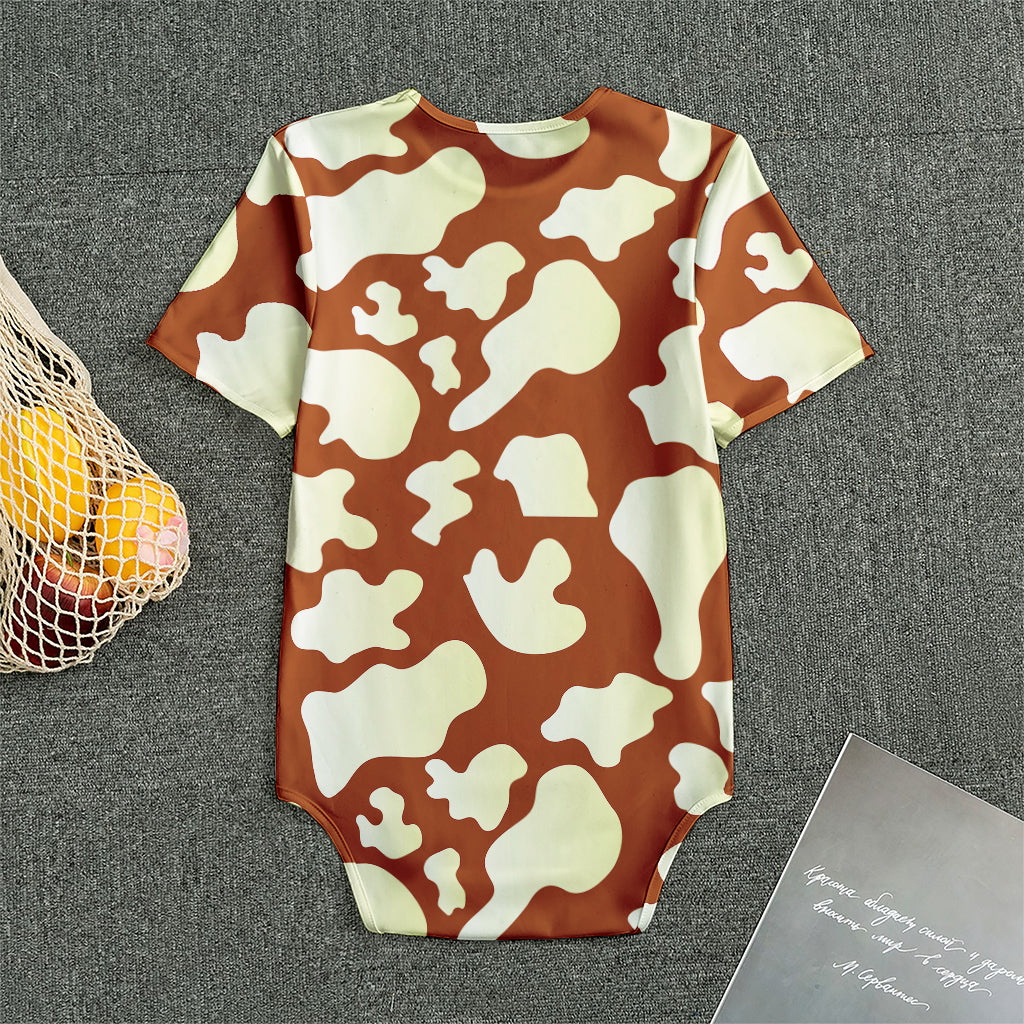 Chocolate And Milk Cow Print Men's Bodysuit
