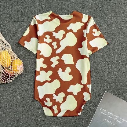Chocolate And Milk Cow Print Men's Bodysuit