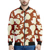 Chocolate And Milk Cow Print Men's Bomber Jacket