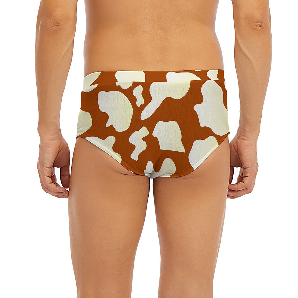 Chocolate And Milk Cow Print Men's Briefs