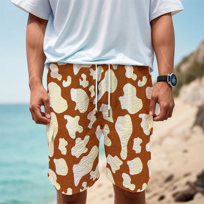 Chocolate And Milk Cow Print Men's Cargo Shorts