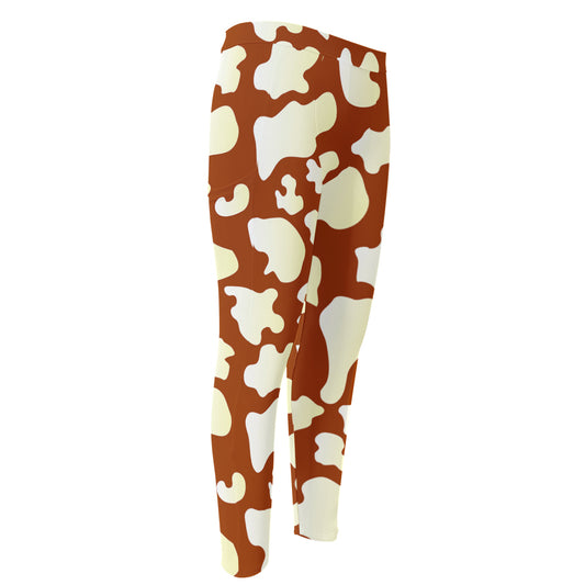 Chocolate And Milk Cow Print Men's Compression Pants