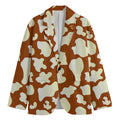 Chocolate And Milk Cow Print Men's Cotton Blazer