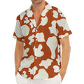 Chocolate And Milk Cow Print Men's Deep V-Neck Shirt