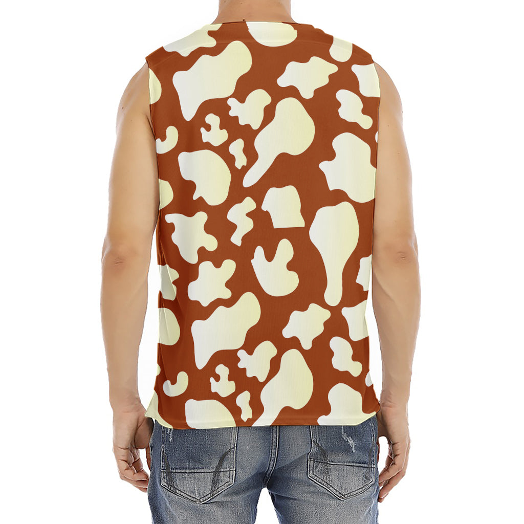 Chocolate And Milk Cow Print Men's Fitness Tank Top