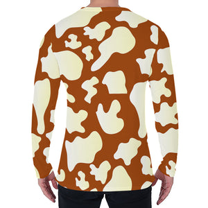 Chocolate And Milk Cow Print Men's Long Sleeve T-Shirt