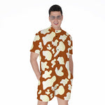 Chocolate And Milk Cow Print Men's Rompers