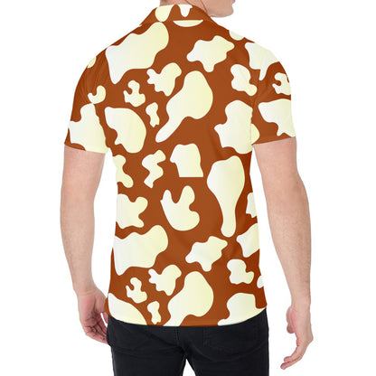 Chocolate And Milk Cow Print Men's Shirt