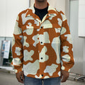 Chocolate And Milk Cow Print Men's Shirt Jacket