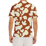 Chocolate And Milk Cow Print Men's Short Sleeve Rash Guard