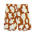 Chocolate And Milk Cow Print Men's Athletic Shorts