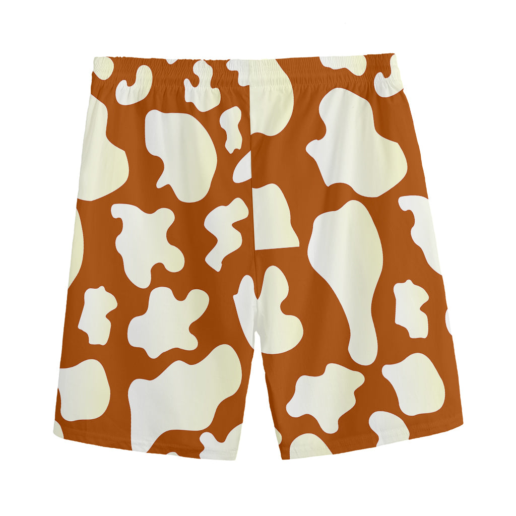 Chocolate And Milk Cow Print Men's Sports Shorts