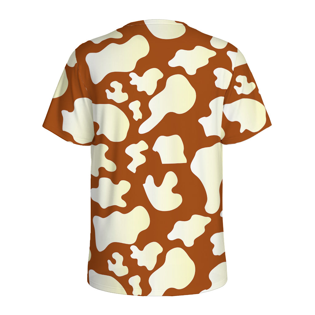Chocolate And Milk Cow Print Men's Sports T-Shirt