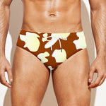Chocolate And Milk Cow Print Men's Swim Briefs