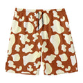 Chocolate And Milk Cow Print Men's Swim Trunks