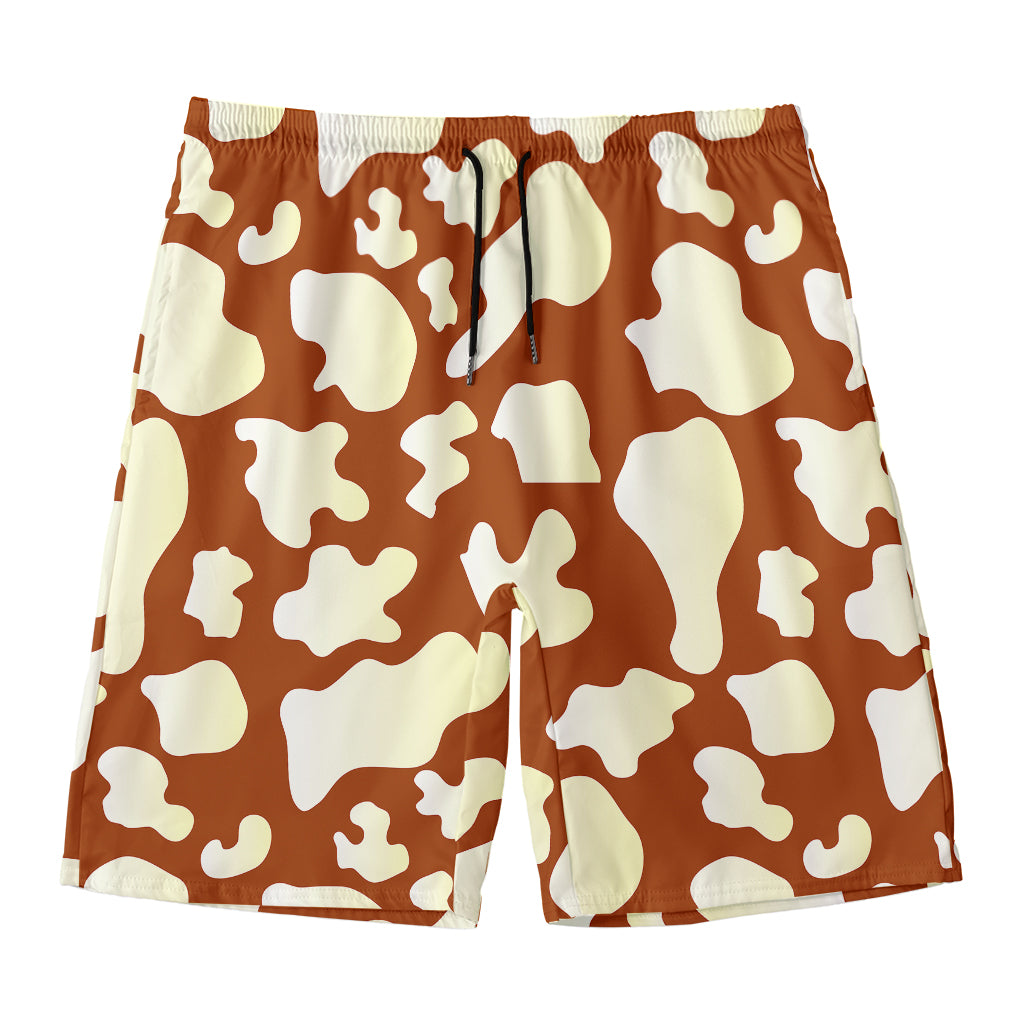 Chocolate And Milk Cow Print Men's Swim Trunks