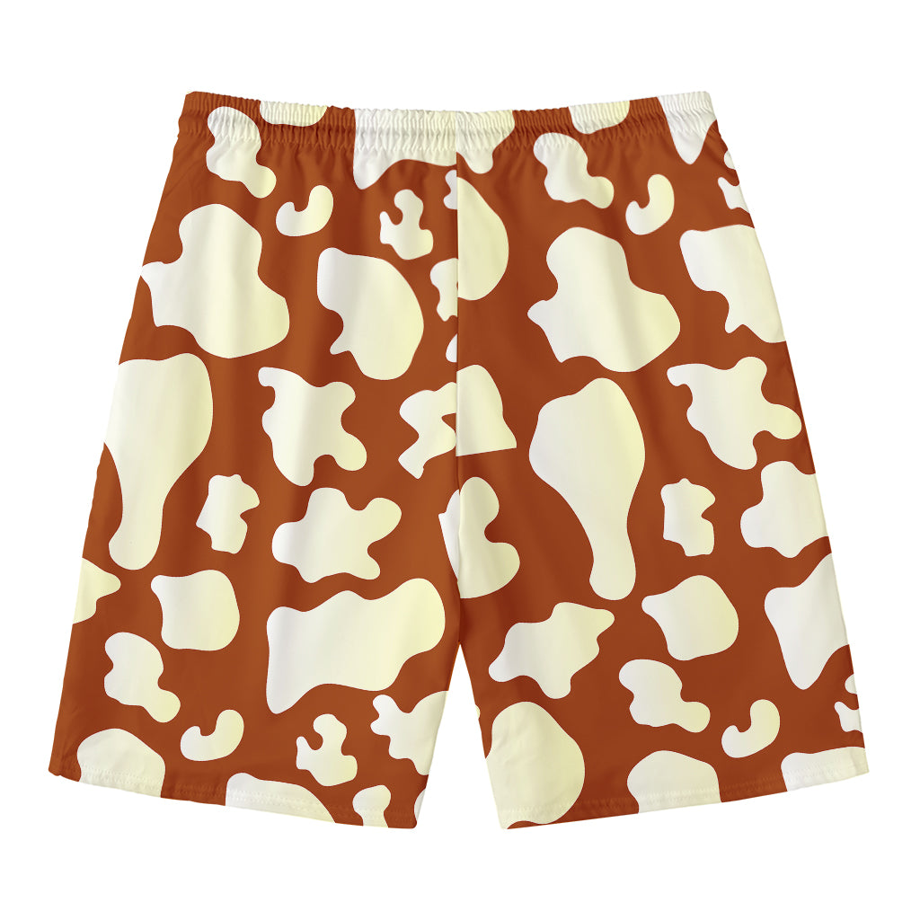 Chocolate And Milk Cow Print Men's Swim Trunks