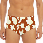 Chocolate And Milk Cow Print Men's Triangle Swim Briefs