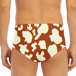 Chocolate And Milk Cow Print Men's Triangle Swim Briefs