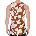 Chocolate And Milk Cow Print Men's Velvet Tank Top