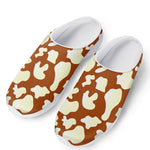 Chocolate And Milk Cow Print Mesh Casual Shoes